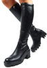 Damskie czarne długie kozaki elastyczne 12533 Potocki