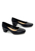 Damskie czarne klasyczne czółenka klocek