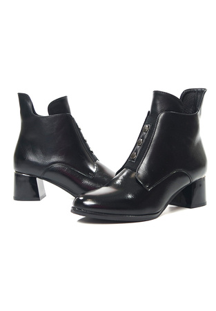 Damskie czarne botki na obcasie 12667 potocki