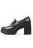 Damskie ciemnozielone półbuty słupek Potocki