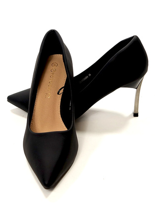 Damskie stabilne czarne czółenka 8 cm Potocki