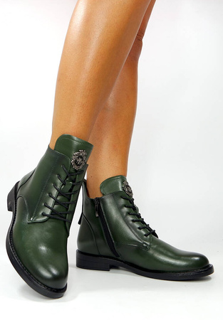 Damskie zielone botki Potocki