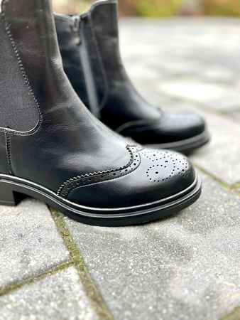 Damskie czarne botki sztyblety zapinane na zamek B03 Sabatina