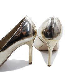 Damskie złote szpilki lustro 3d