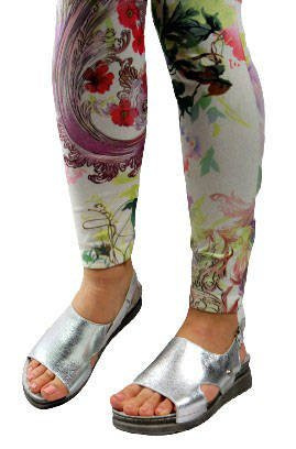 DAMSKIE SREBRNE SANDAŁY WYGODNE ZA PIĘTĘ