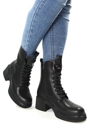 Damskie czarne botki SKÓRA 10302 Cambell