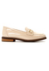 Damskie beżowe lakierowane mokasyny półbuty na klocku Potocki