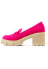 Damskie fuksja zamszowe półbuty słupek