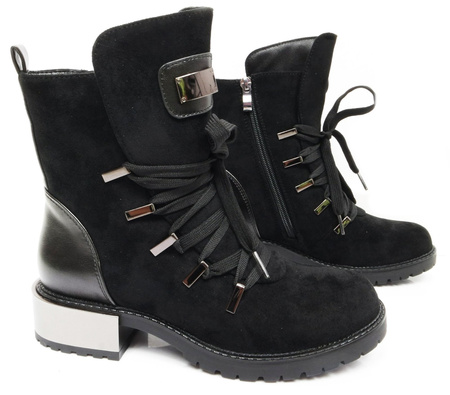 DAMSKIE CZARNE OFICERKI