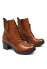 Damskie brązowe botki wyższe Potocki