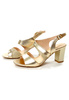 Damskie złote sandały wyższy słupek Sergio Leone