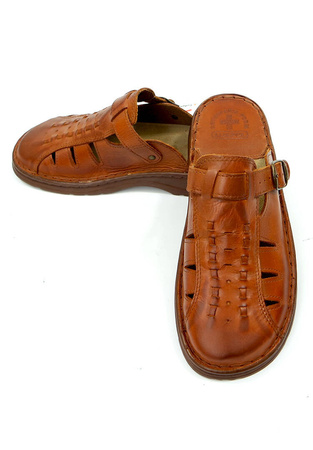 Klapki męskie Łukpol ze skóry