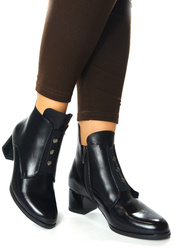 Damskie czarne botki na obcasie 12667 potocki