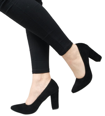 Damskie czarne półbuty