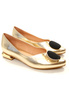 Damskie złote baleriny czółenka płaskie Potocki