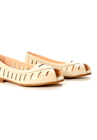 Damskie beżowe płaskie sandały Potocki