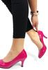 Damskie fuksja lakierowane czółenka 6 cm