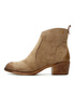 Damskie beżowe zamszowe krótkie botki kowbojki na obcasie 12751 Potocki