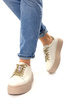 Damskie beżowe bardzo lekkie obuwie sportowe skóra naturalna