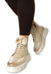 Damskie beżowe botki 19333 Potocki