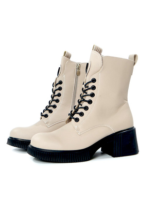 Damskie beżowe botki SKÓRA 10302 Cambell