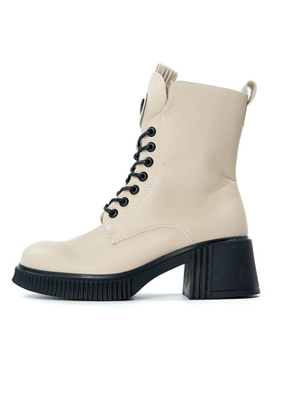 Damskie beżowe botki SKÓRA 10302 Cambell