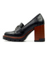 Damskie czarne półbuty wysoki słupek Potocki