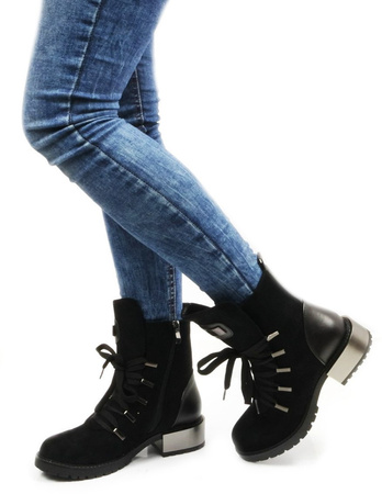 DAMSKIE CZARNE OFICERKI