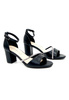 Damskie klasyczne czarne sandały na słupku