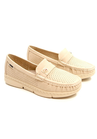 Damskie bardzo lekkie mokasyny półbuty na koturnie z ażurowego miękkiego materiału 