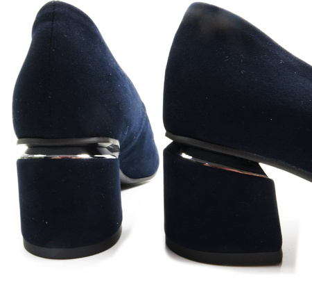 Damskie granatowe półbuty