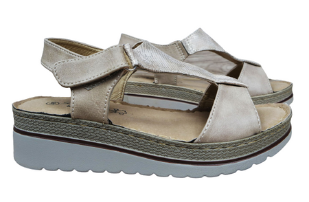 DAMSKIE BEŻOWE SANDAŁY WYGODNE NA KOTURNIE