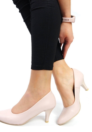 Damskie pudrowe czółenka 6 cm