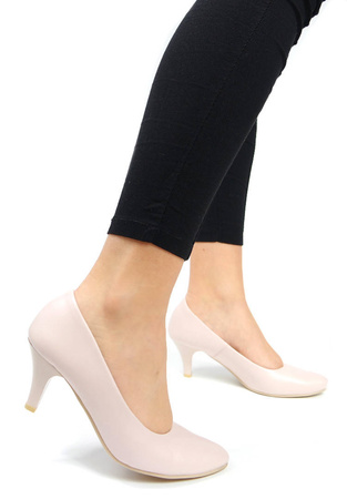 Damskie pudrowe czółenka 6 cm