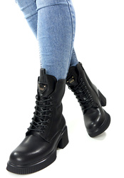 Damskie czarne botki SKÓRA 10302 Cambell