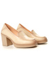 Damskie beżowe półbuty wysoki słupek Potocki