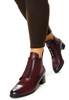 Damskie bordowe botki na obcasie 12667 potocki