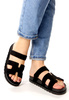 Damskie niskie czarne klapki Potocki