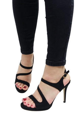 DAMSKIE CZARNE SANDAŁY 10CM