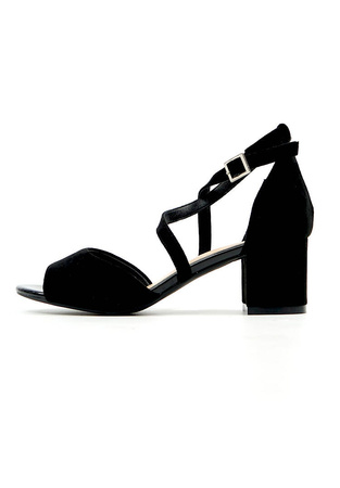 Damskie czarne sandały na klocku zakryta pięta