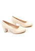 Damskie beż perła klasyczne czółenka słupek