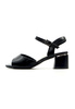 Damskie czarne matowe sandały na klocku