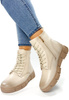 Damskie beżowe botki trapery na koturnie Potocki