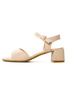 Damskie coffe beżowe sandały na klocku Sergio Leone