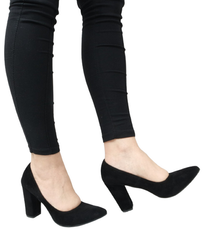 Damskie czarne półbuty