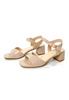 Damskie coffe beżowe sandały na klocku Sergio Leone