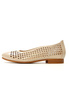 Damskie beżowe ażurowe baleriny z miękkiego materiału Potocki