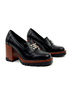Damskie czarne półbuty wysoki słupek Potocki