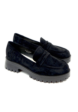 Damskie czarne zamszowe półbuty