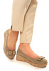 Damskie beżowe półbuty czółenka na koturnie platformie Potocki